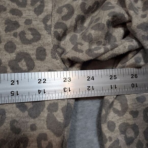 Splendid PJ Set Womens Large Tan Leopard Print Terry Knit Round Neck Pullover - Picture 3 of 11